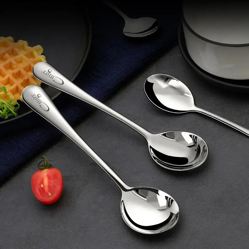 Set of 2 Stainless Steel Small Soup and Dessert Spoons
