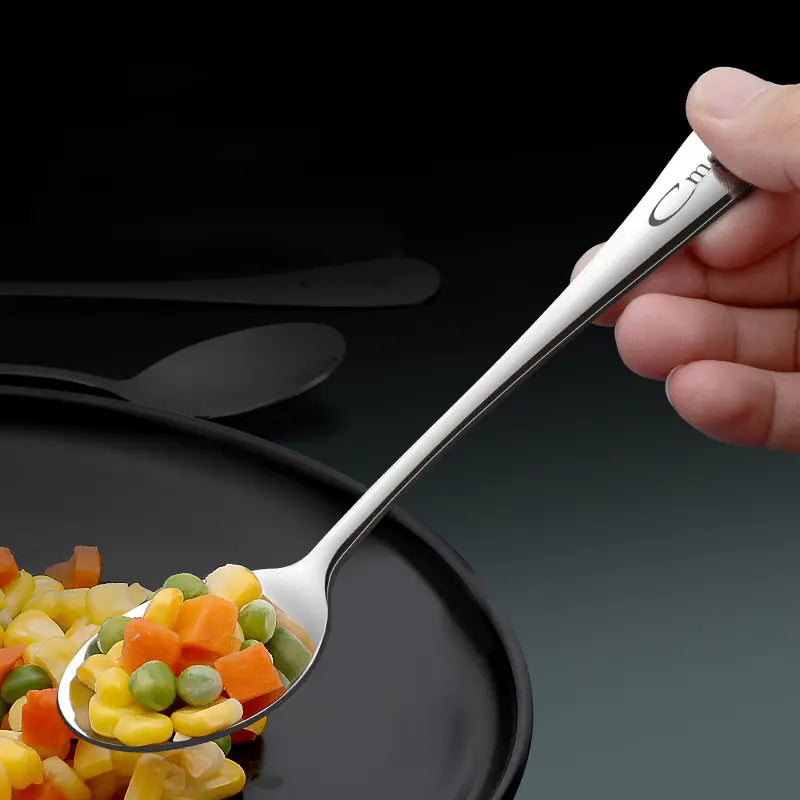 Set of 2 Stainless Steel Small Soup and Dessert Spoons